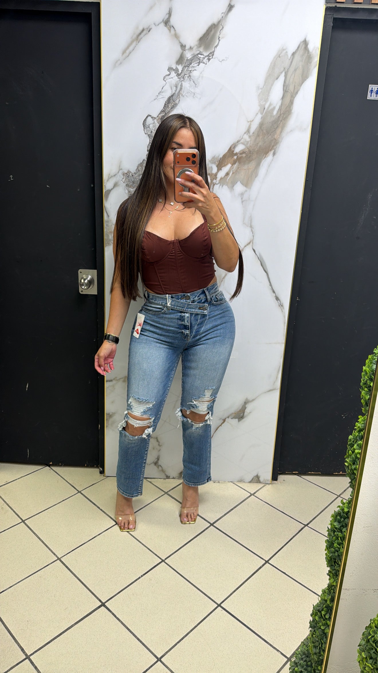 Jean Denim Stretch Cross Waist